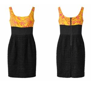 Rachel Rachel Roy Women Dress Floral Silk Tweed Colorblock Cocktail Size 0